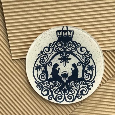 Platos navideños de cristal