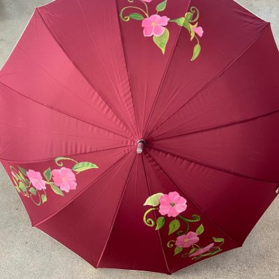 Paraguas Rojo Flores