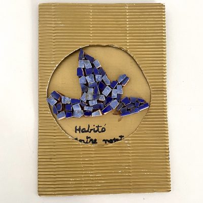 Felicitación navidad trencadís azul