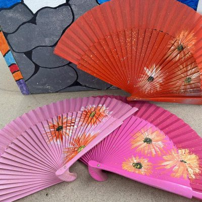 Abanicos Flores 3 Colores
